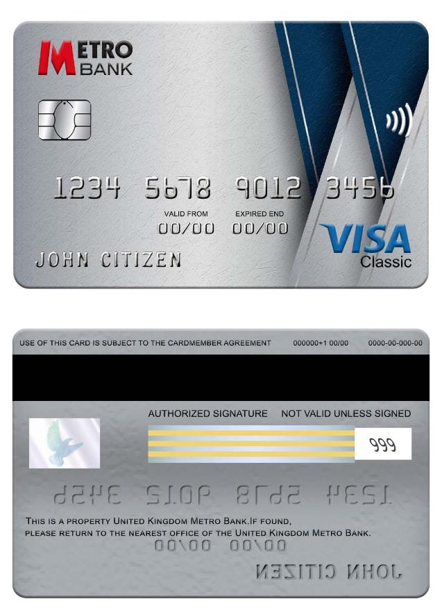 United Kingdom Metro Bank visa classic card